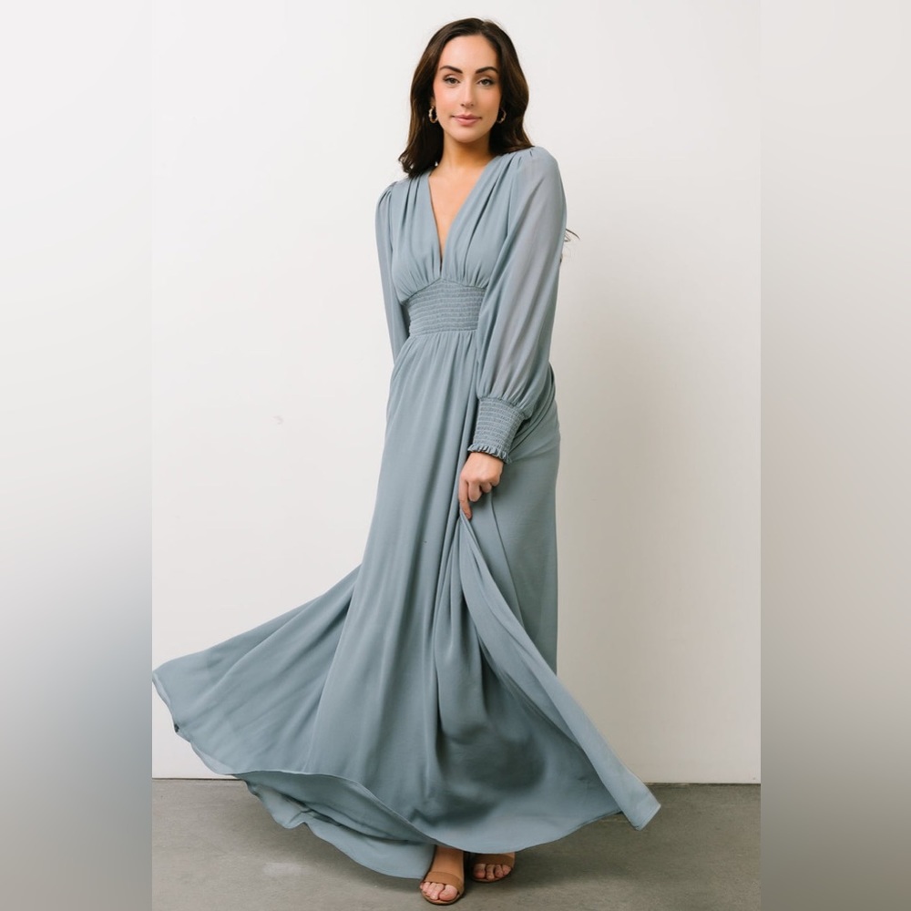 Light Blue Long Sleeve Maxi